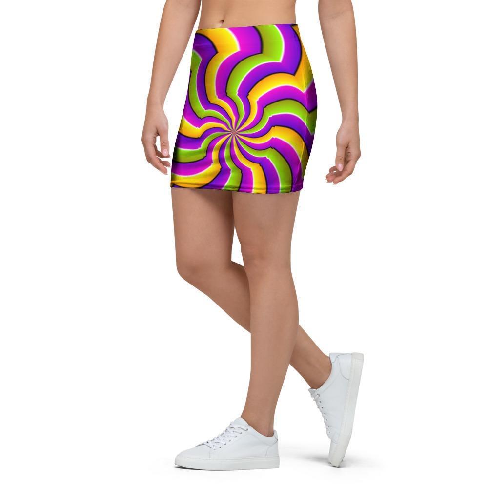 Zigzag Psychedelic Optical illusion Mini Skirt-grizzshop