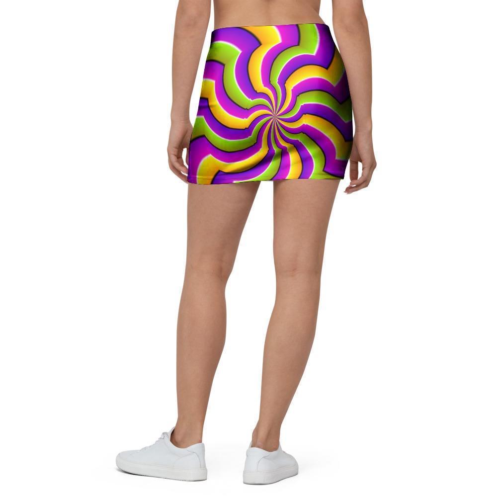 Zigzag Psychedelic Optical illusion Mini Skirt-grizzshop