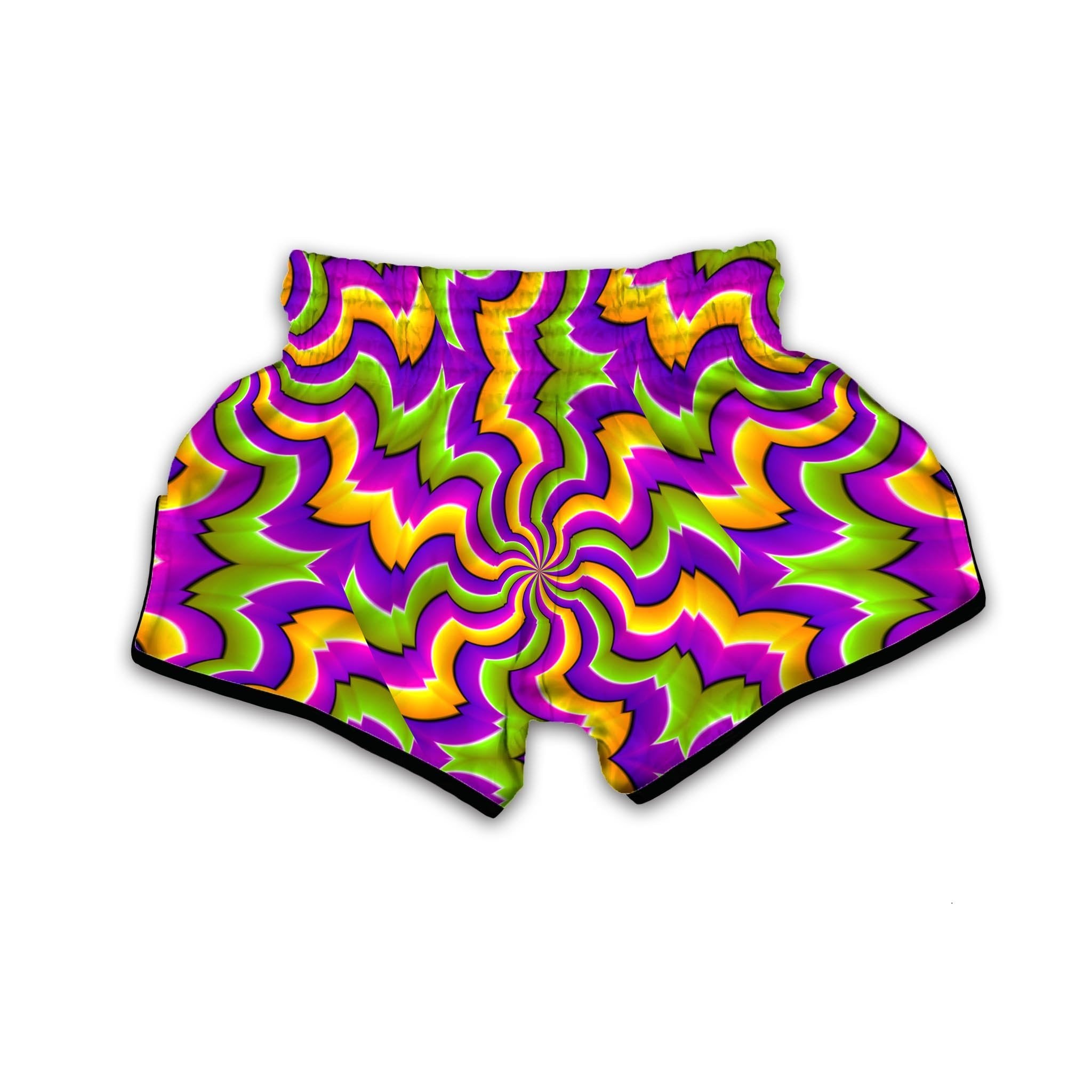 Zigzag Psychedelic Optical illusion Muay Thai Boxing Shorts-grizzshop