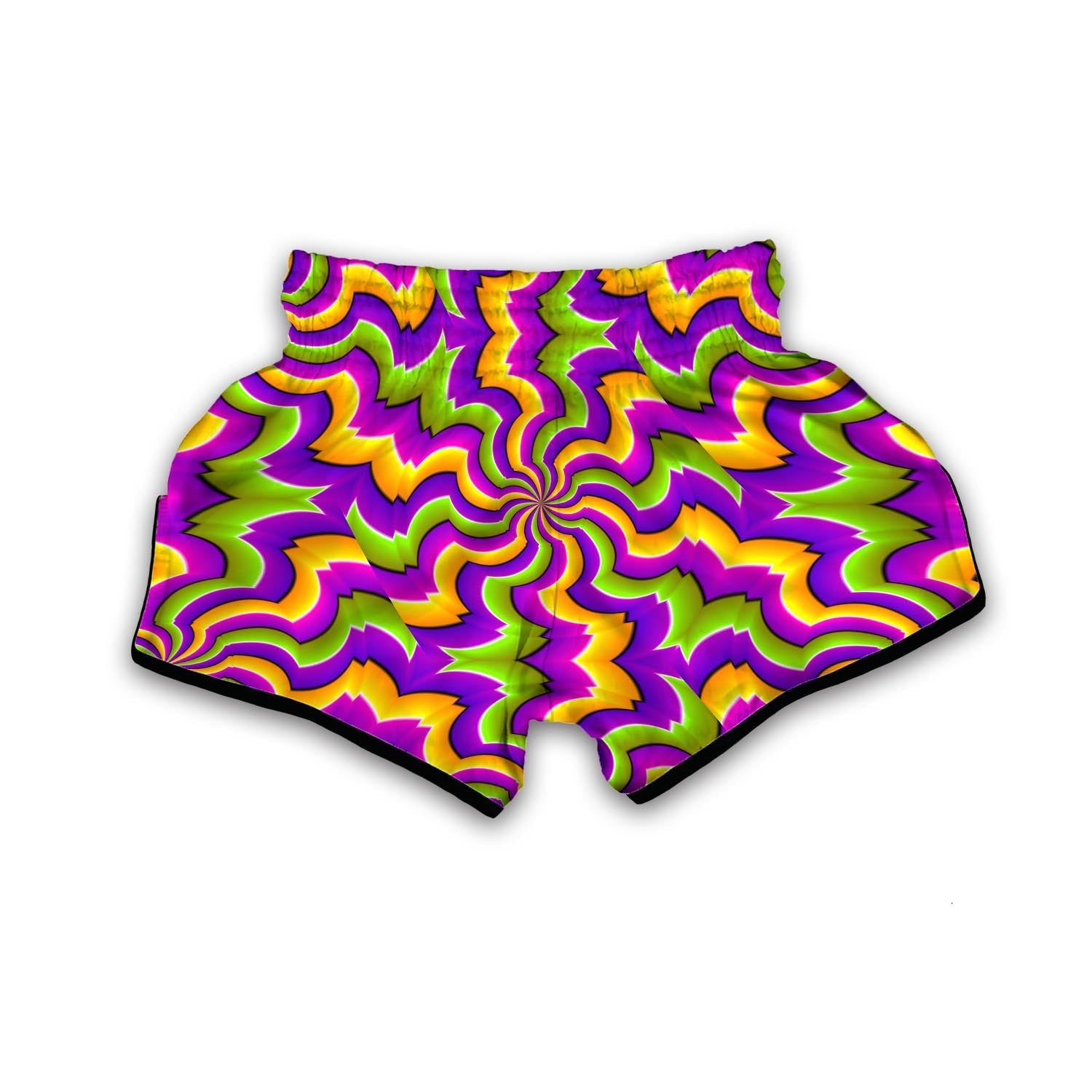 Zigzag Psychedelic Optical illusion Muay Thai Boxing Shorts-grizzshop
