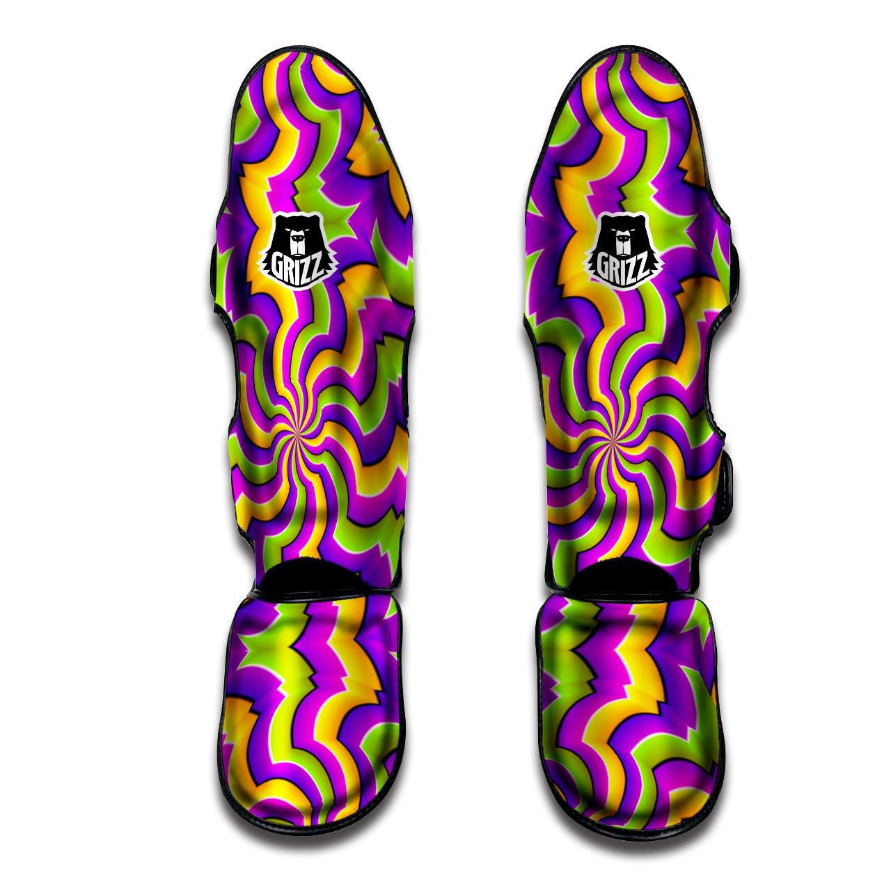 Zigzag Psychedelic Optical illusion Muay Thai Shin Guard-grizzshop