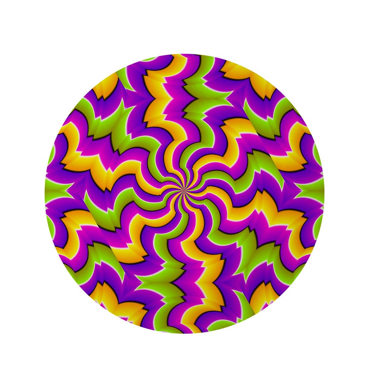 Zigzag Psychedelic Optical illusion Round Rug-grizzshop