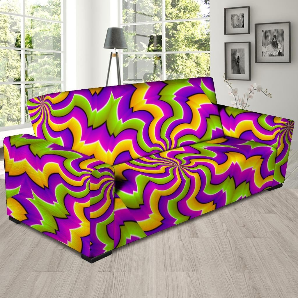 Zigzag Psychedelic Optical illusion Sofa Cover-grizzshop