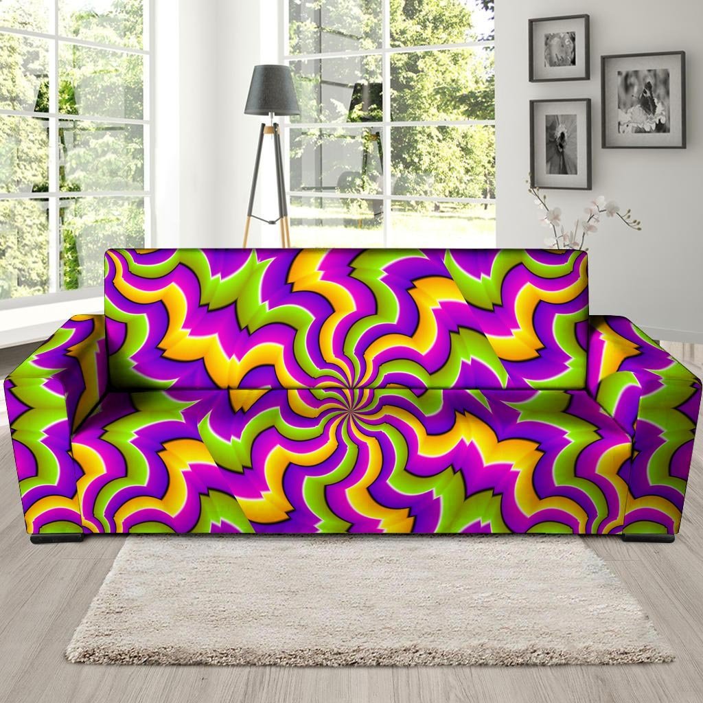 Zigzag Psychedelic Optical illusion Sofa Cover-grizzshop