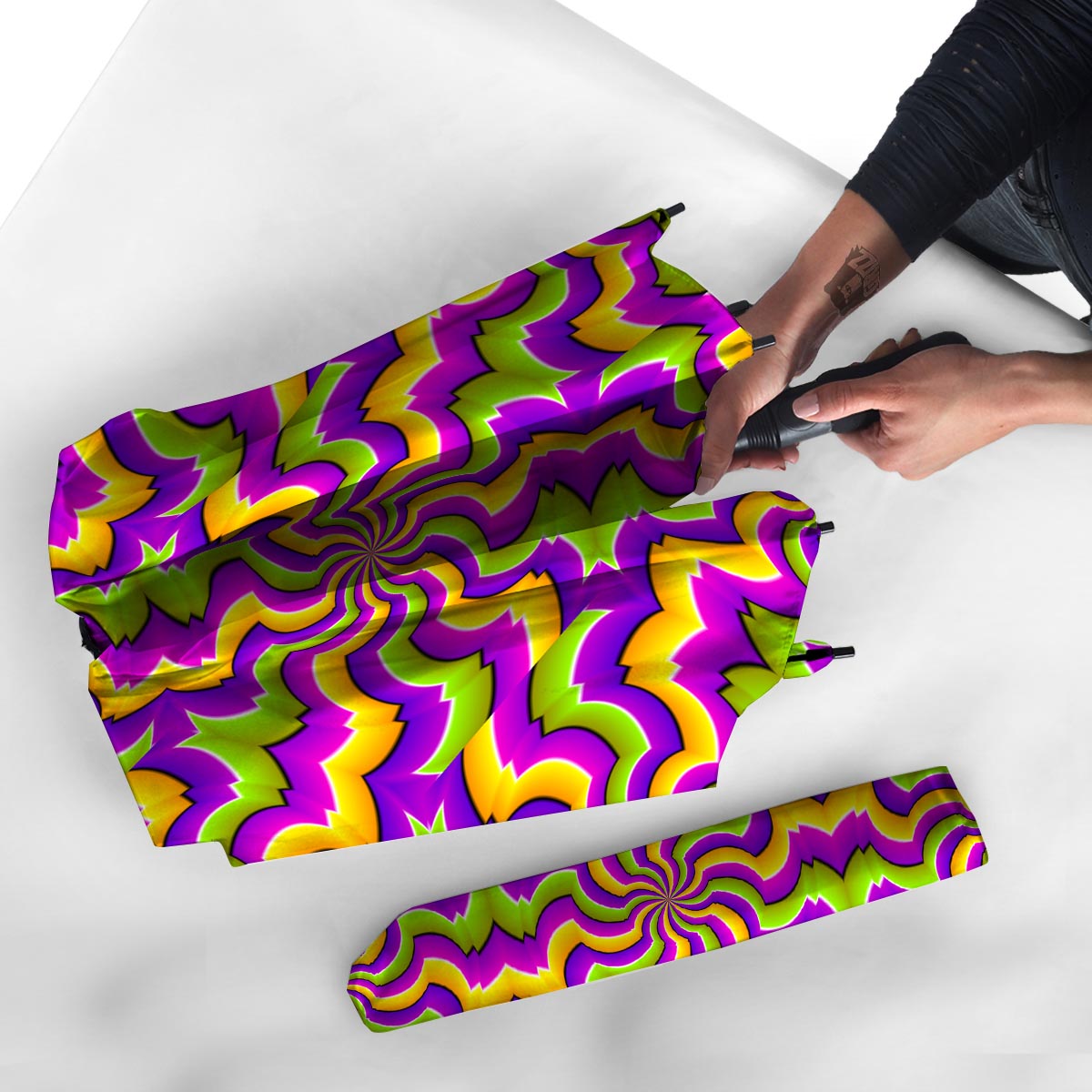 Zigzag Psychedelic Optical illusion Umbrella-grizzshop