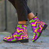 Zigzag Psychedelic Optical illusion Women's Boots-grizzshop