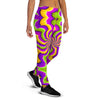 Zigzag Psychedelic Optical illusion Women's Joggers-grizzshop