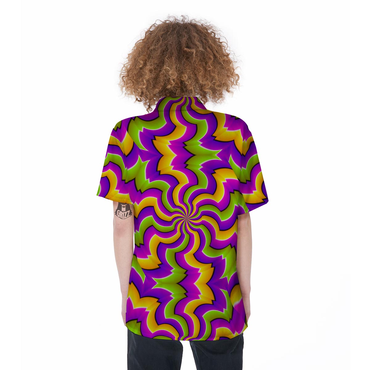 Zigzag Psychedelic Optical illusion Women's Short Sleeve Shirts-grizzshop