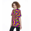 Zigzag Psychedelic Optical illusion Women's Short Sleeve Shirts-grizzshop