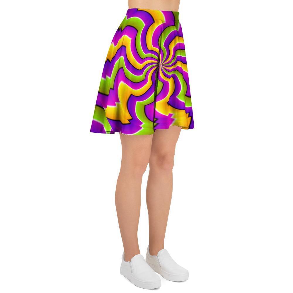 Zigzag Psychedelic Optical illusion Women's Skirt-grizzshop