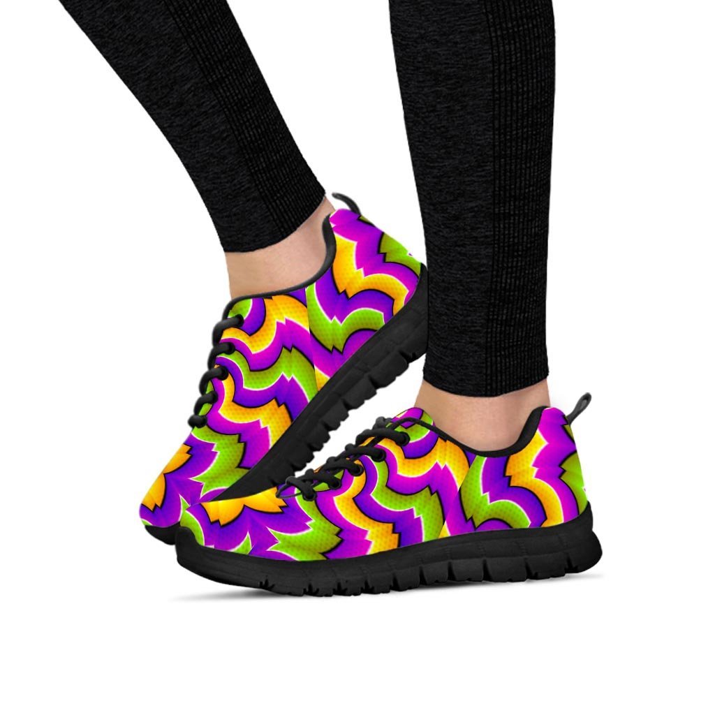 Zigzag Psychedelic Optical illusion Women's Sneakers-grizzshop