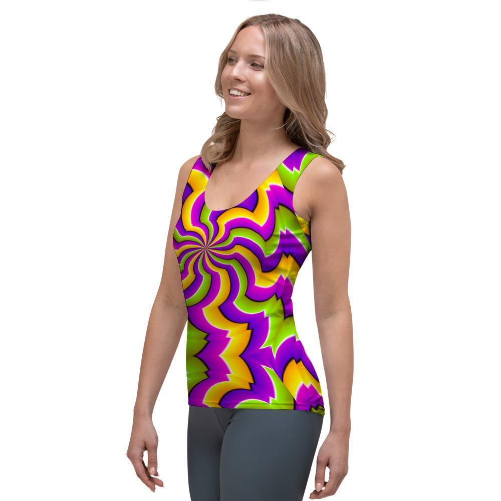 Zigzag Psychedelic Optical illusion Women's Tank Top-grizzshop