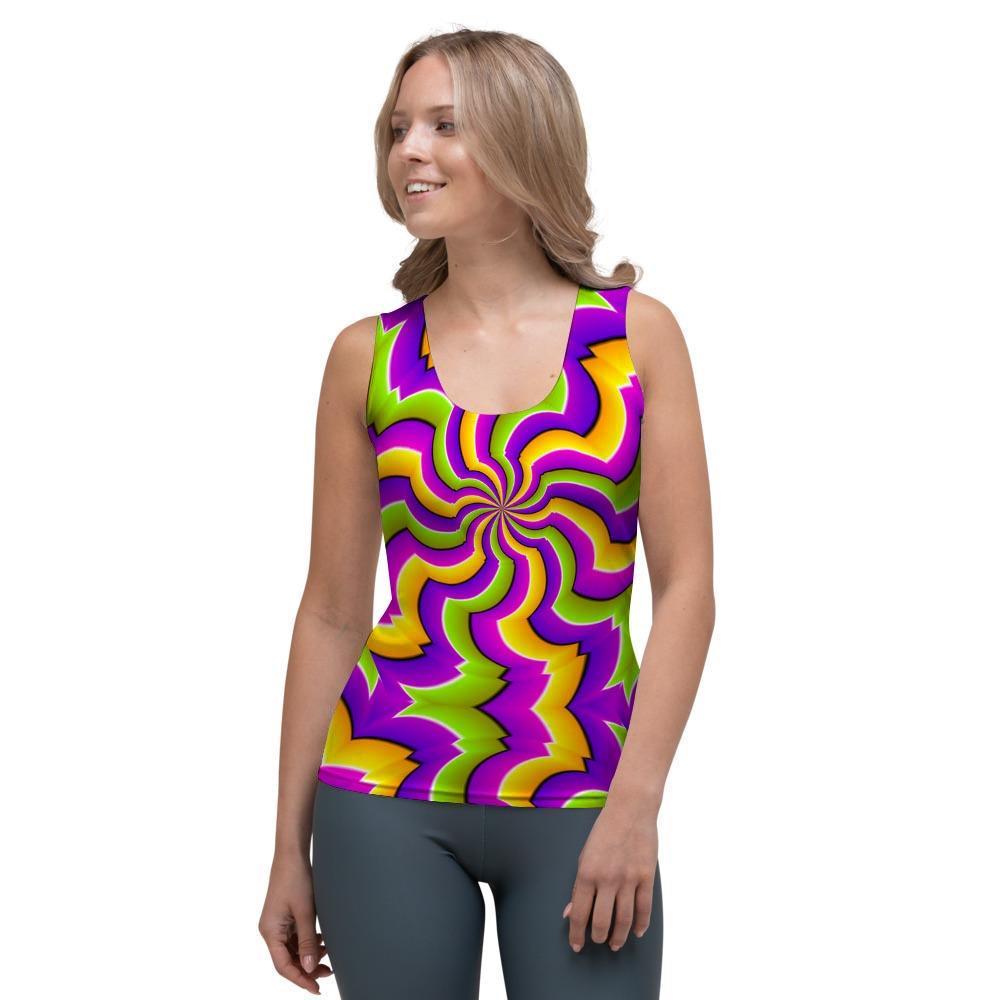 Zigzag Psychedelic Optical illusion Women's Tank Top-grizzshop