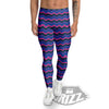 Zigzag Purple And Blue Print Pattern Men's Leggings-grizzshop