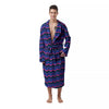 Zigzag Purple And Blue Print Pattern Men's Robe-grizzshop