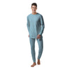 Zigzag White And Blue Print Pattern Men's Pajamas-grizzshop