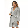 Zigzag White And Grey Print Pattern Women's Robe-grizzshop