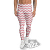 Zigzag White And Pink Print Pattern Men's Leggings-grizzshop