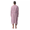 Zigzag White And Pink Print Pattern Men's Robe-grizzshop