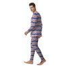 Zigzag White Pink And Navy Print Pattern Men's Pajamas-grizzshop