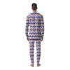 Zigzag White Pink And Navy Print Pattern Men's Pajamas-grizzshop