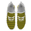 Zigzag Yellow And Black Print Pattern White Athletic Shoes-grizzshop