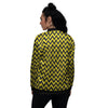 Zigzag Yellow And Black Print Pattern Women's Bomber Jacket-grizzshop