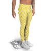 Zigzag Yellow And White Print Pattern Men's Leggings-grizzshop