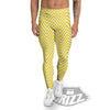 Zigzag Yellow And White Print Pattern Men's Leggings-grizzshop