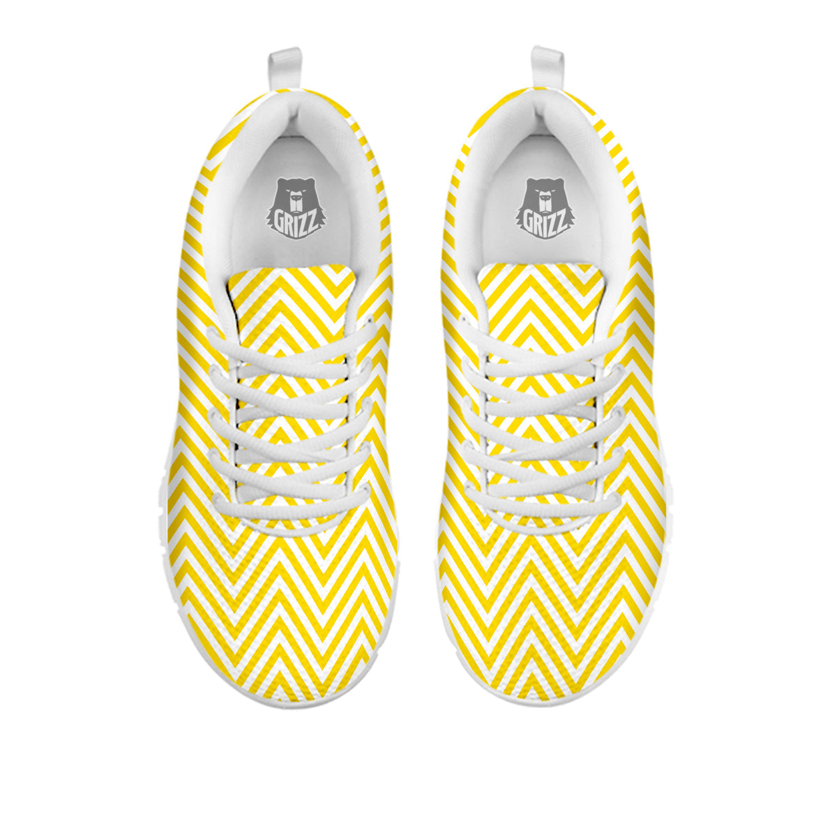 Zigzag Yellow And White Print Pattern White Sneaker-grizzshop