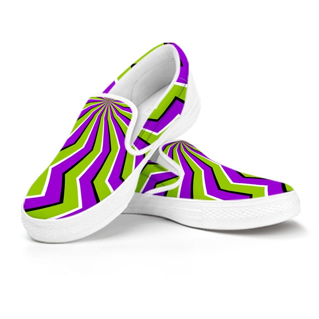 Zigzag Optical illusion Men's Slip On Sneakers-grizzshop