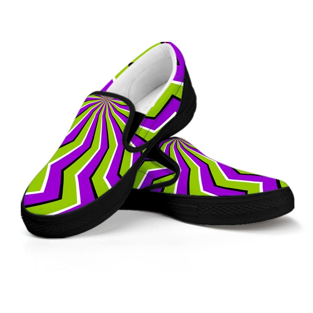 Zigzag Optical illusion Men's Slip On Sneakers-grizzshop