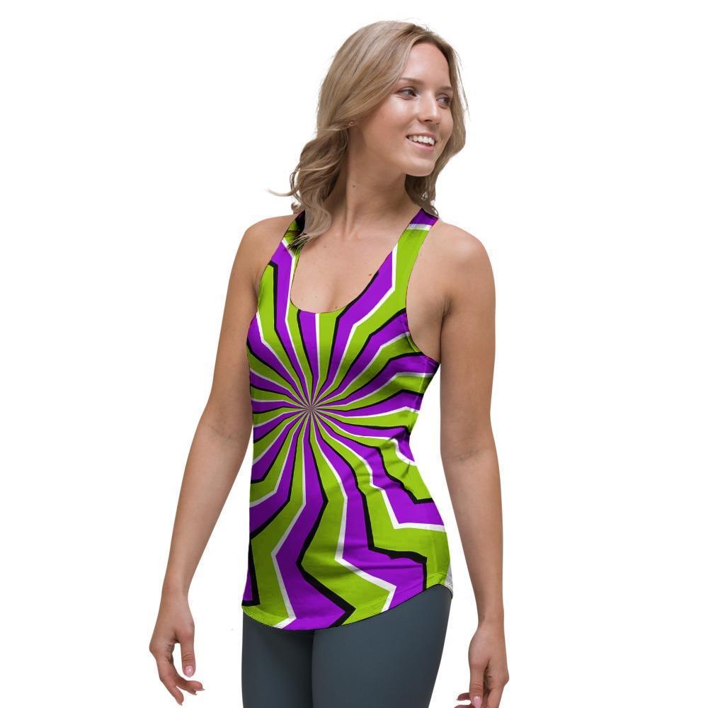 Zigzag Optical illusion Women's Racerback Tank Top-grizzshop