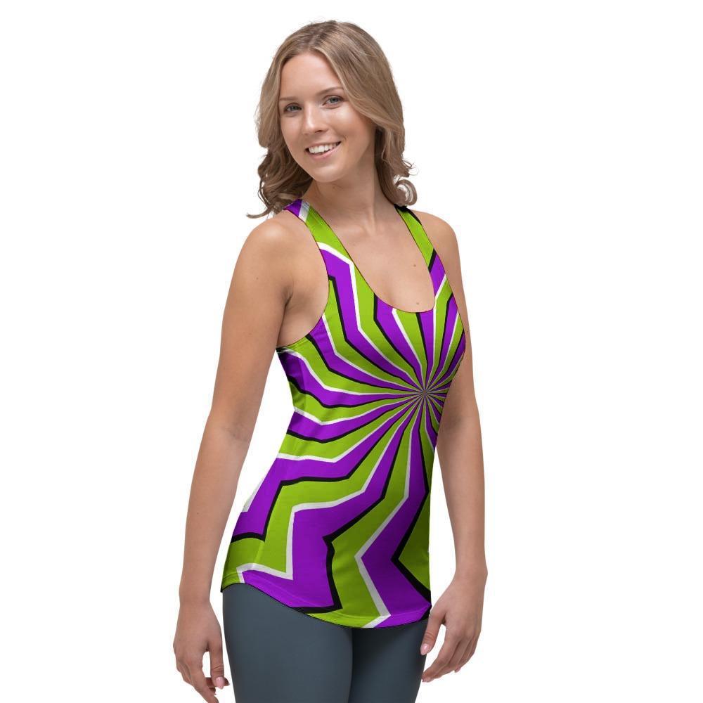 Zigzag Optical illusion Women's Racerback Tank Top-grizzshop