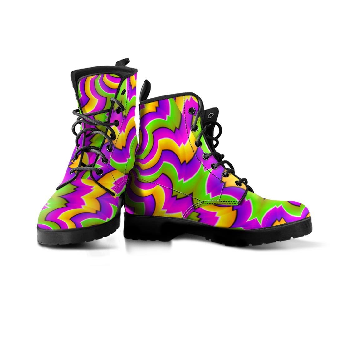 Zigzag Psychedelic Optical illusion Men's Boots-grizzshop