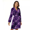 Zodiac Aquarius Purple Print Pattern Women's Robe-grizzshop