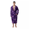 Zodiac Aries Purple Print Pattern Men's Robe-grizzshop