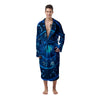 Zodiac Circle Blue Light Print Men's Robe-grizzshop