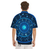 Zodiac Circle Blue Light Print Men's Short Sleeve Shirts-grizzshop