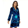 Zodiac Circle Blue Light Print Women's Robe-grizzshop