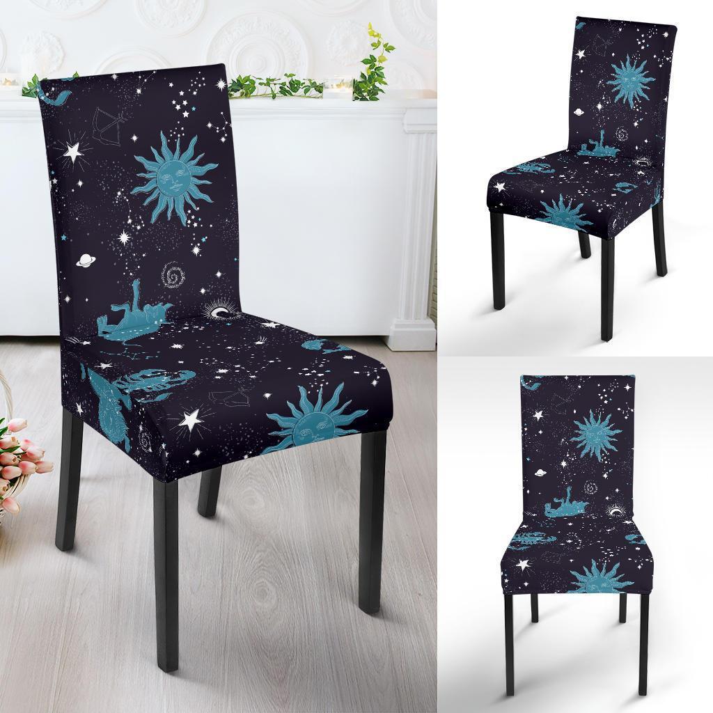 Zodiac Constellation Pattern Print Chair Cover-grizzshop