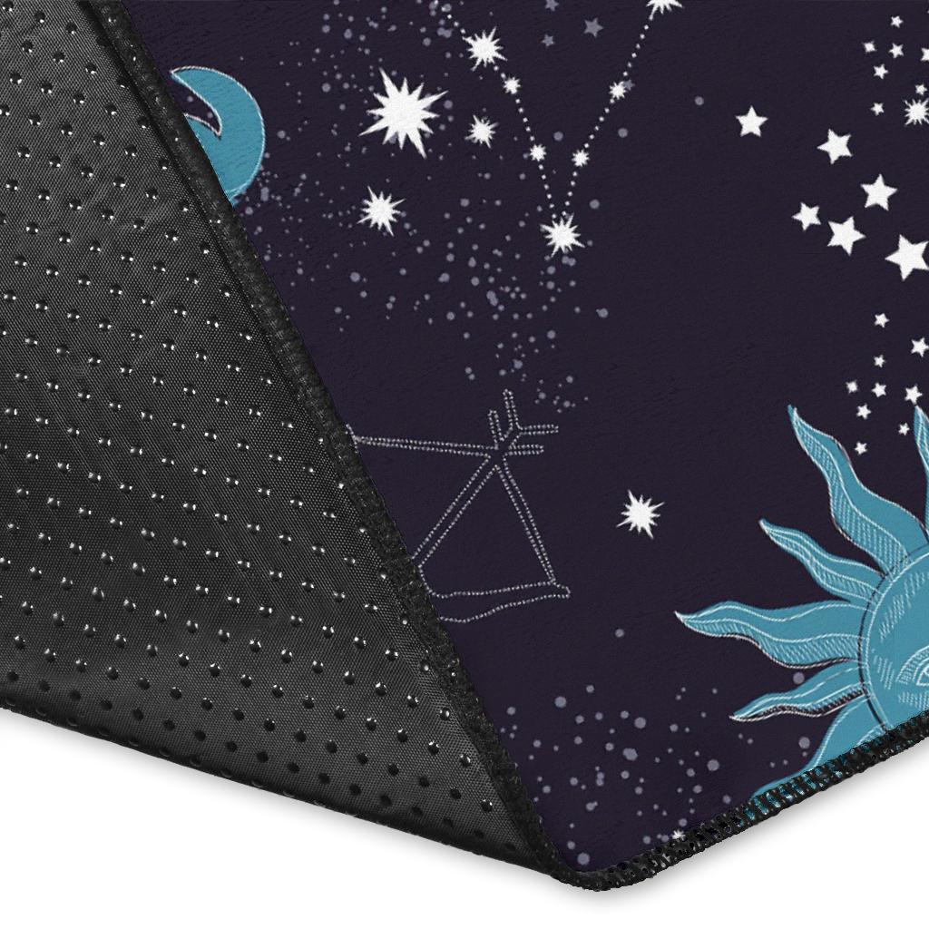 Zodiac Constellation Pattern Print Floor Mat-grizzshop