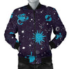 Zodiac Constellation Pattern Print Men's Bomber Jacket-grizzshop