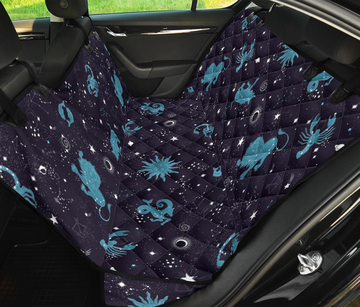 Zodiac Constellation Pattern Print Pet Car Seat Cover-grizzshop