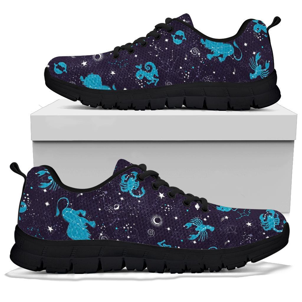 Zodiac Constellation Pattern Print Sneaker Shoes For Men Women-grizzshop