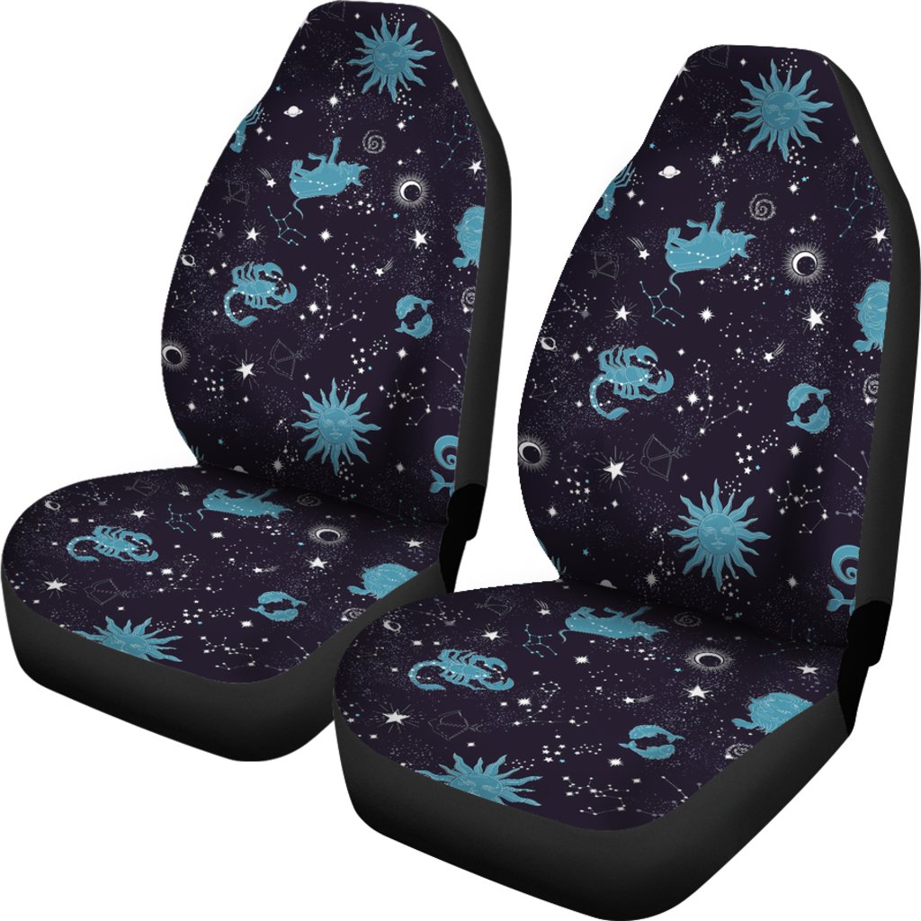 Zodiac Constellation Pattern Print Universal Fit Car Seat Covers-grizzshop