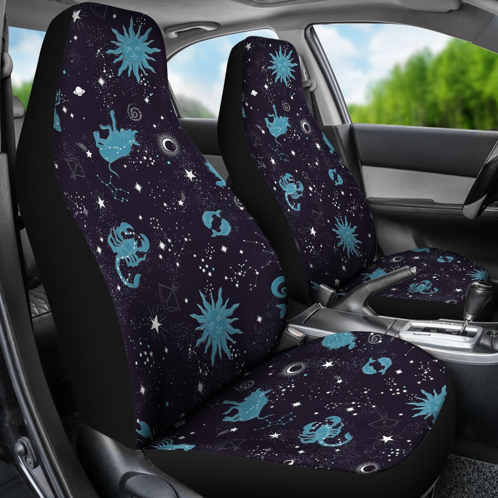 Zodiac Constellation Pattern Print Universal Fit Car Seat Covers-grizzshop