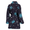 Zodiac Constellation Pattern Print Women Long Robe-grizzshop