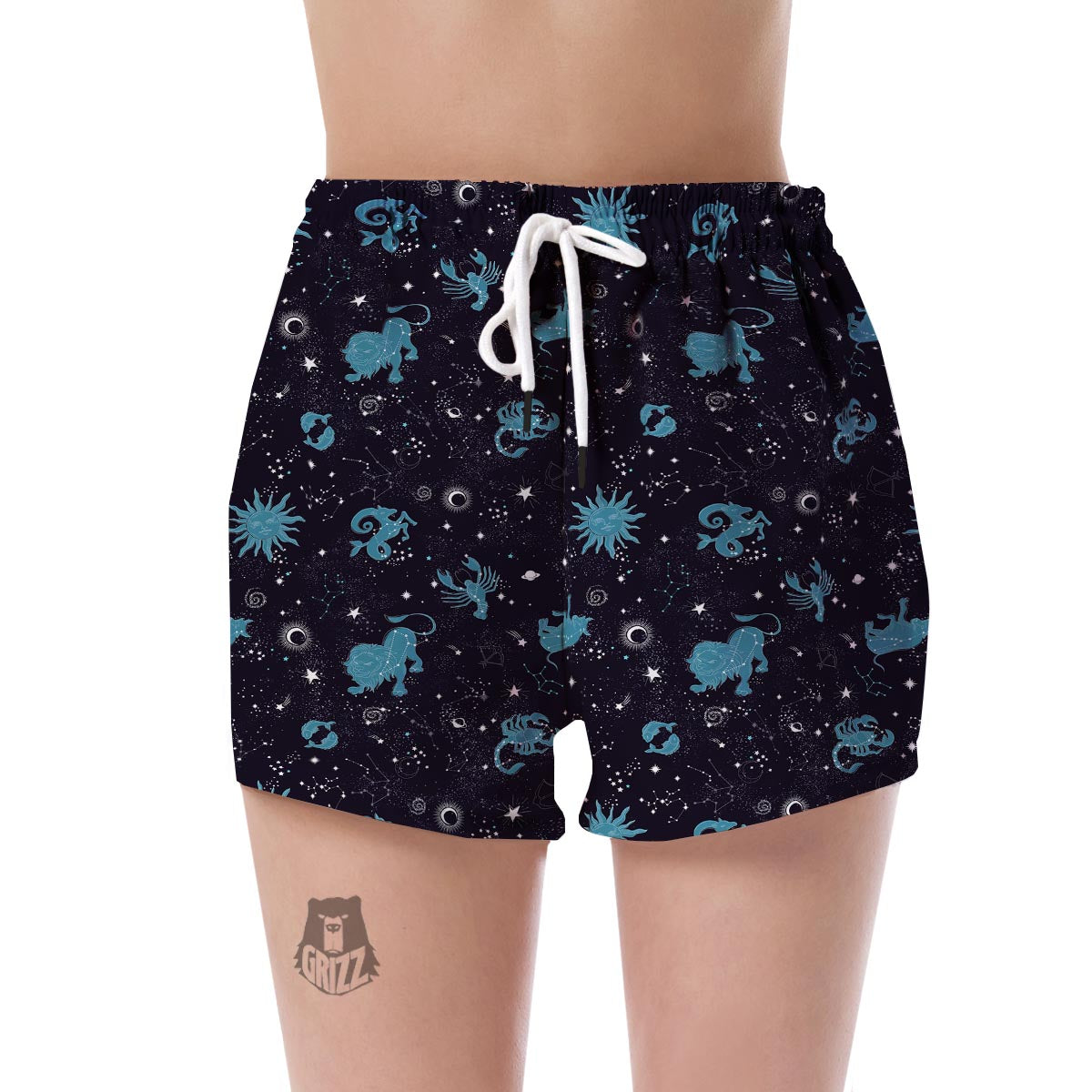 Zodiac Constellation Pattern Print Women's Shorts-grizzshop