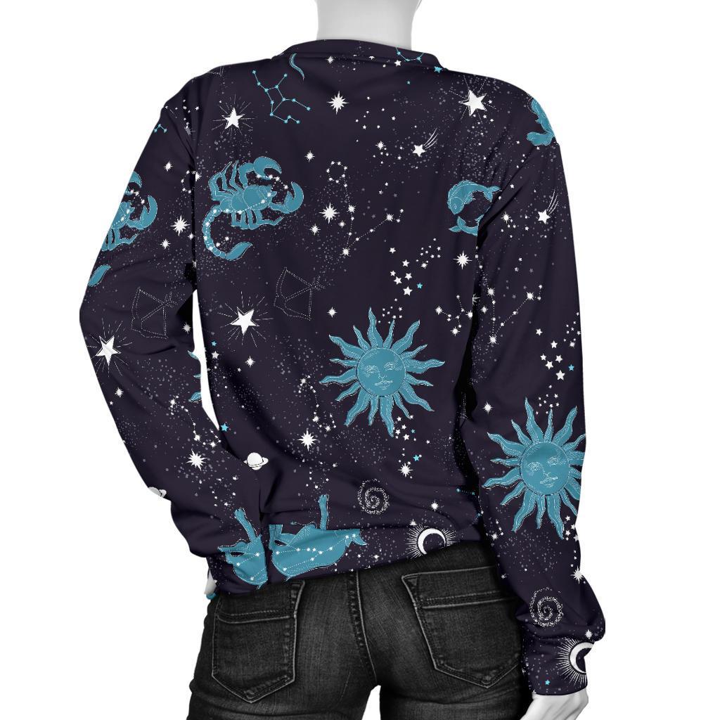 Zodiac Constellation Pattern Print Women's Sweatshirt-grizzshop